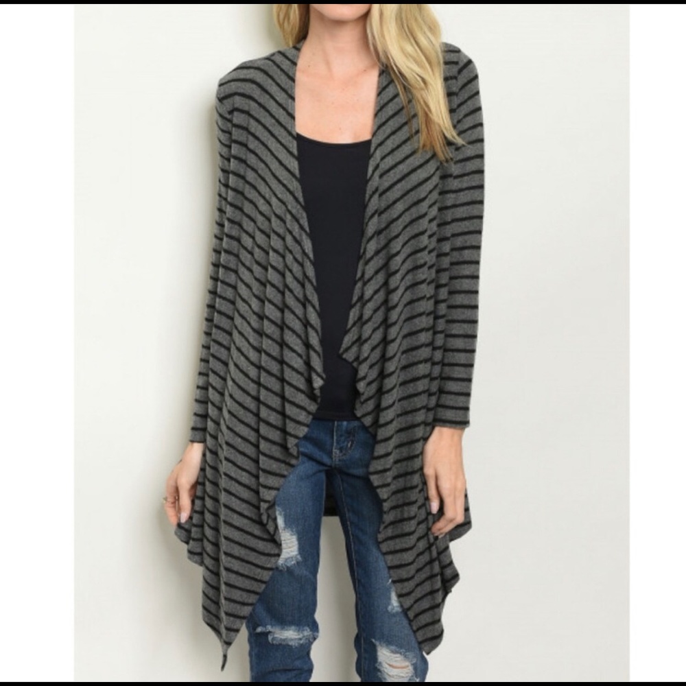 🎉HP🎉 Striped Knit Jersey Cardigan